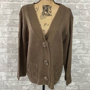 Maddi Brown Button Cardigan